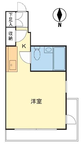 サントピヤマンション(ワンルーム/4階)の間取り写真