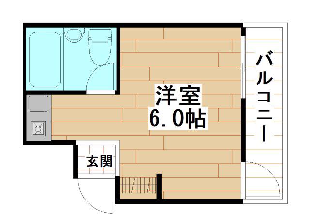エスポアール春日I(ワンルーム/2階)の間取り写真