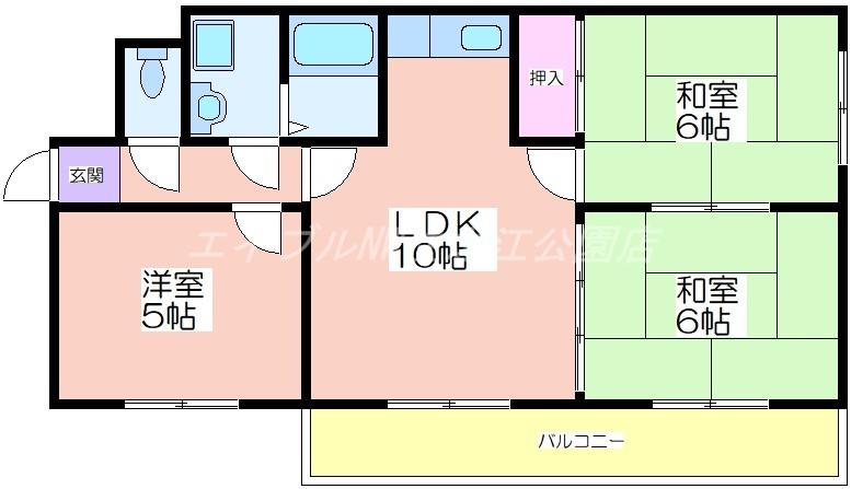 サンハイツ丸美(3LDK/3階)の間取り写真