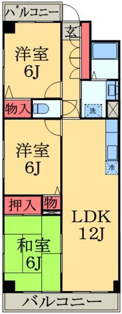 クレールライフ(3LDK/3階)の間取り写真