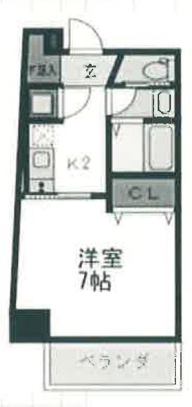 GRAND-K靭公園(1K/8階)の間取り写真