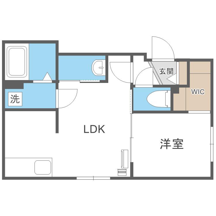 クローバー42(1LDK/1階)の間取り写真