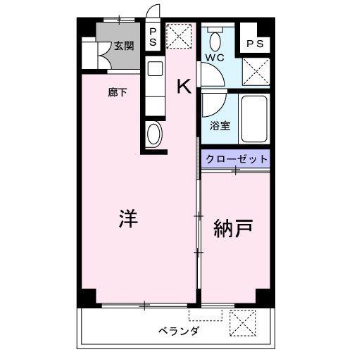 コリドール ベルエア(1LDK/5階)の間取り写真