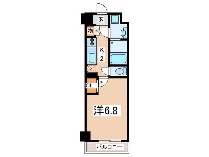 BPRレジデンス町田(1K/6階)の間取り写真