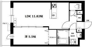 グランストーク城西(1LDK/1階)の間取り写真