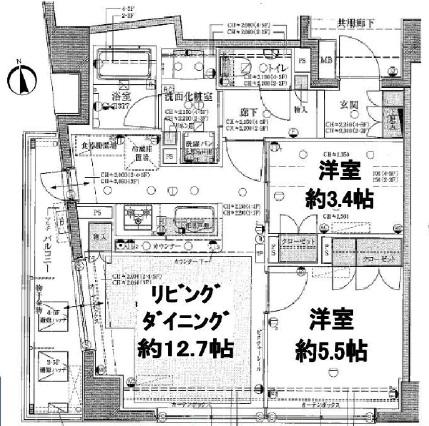 コンフォルテハイム池袋(2LDK/6階)の間取り写真