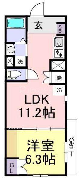 東京メトロ東西線 南行徳駅 徒歩5分 4階建 築17年(1LDK/3階)の間取り写真