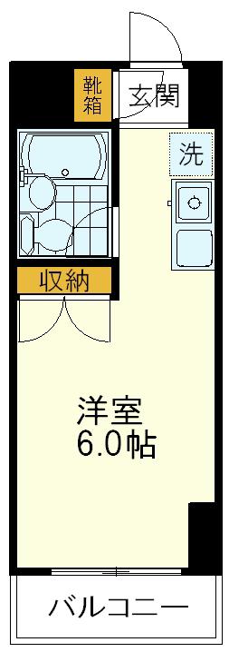 エバーグレース西府(ワンルーム/2階)の間取り写真