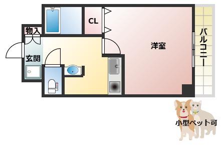 ネクスプロス大和田(1K/2階)の間取り写真