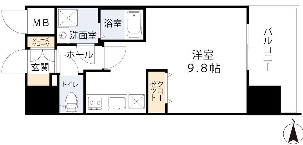 BPRレジデンス梅田西(ワンルーム/5階)の間取り写真
