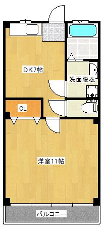 クアジュ・ノブレス(1DK/3階)の間取り写真