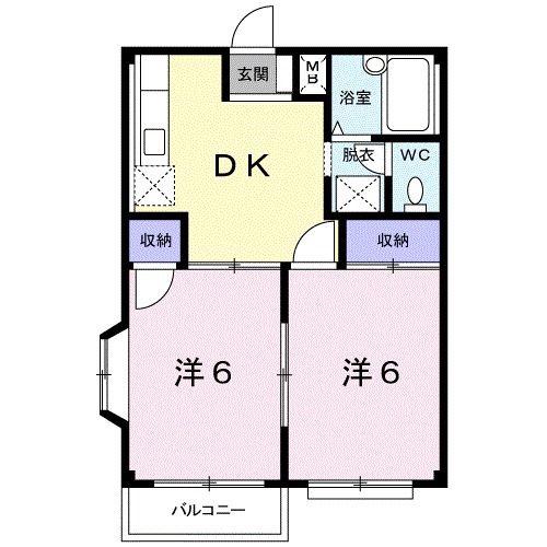 丸の内ハイツ(2DK/2階)の間取り写真