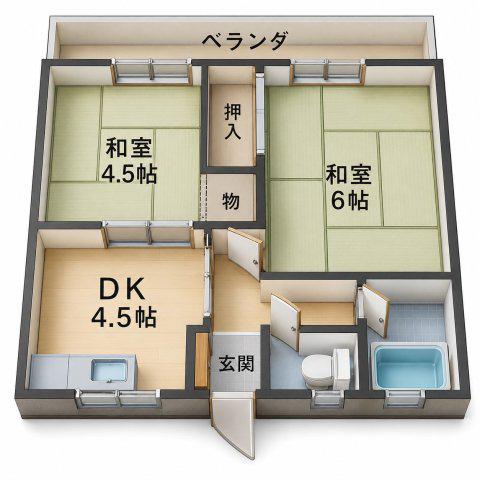 メゾン山光(2DK/2階)の間取り写真