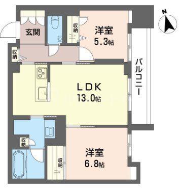 クレスティーク(2LDK/3階)の間取り写真