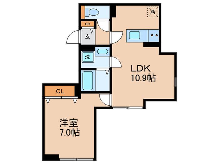 グラン成城南(1LDK/1階)の間取り写真