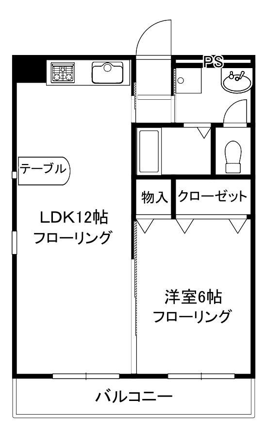 セルバ台原(1LDK/3階)の間取り写真