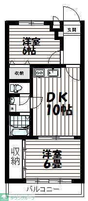 ファミール015(2DK/2階)の間取り写真