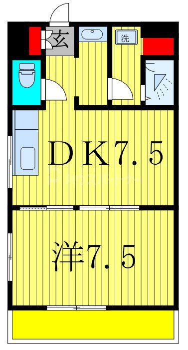 伊藤マンション(1DK/2階)の間取り写真