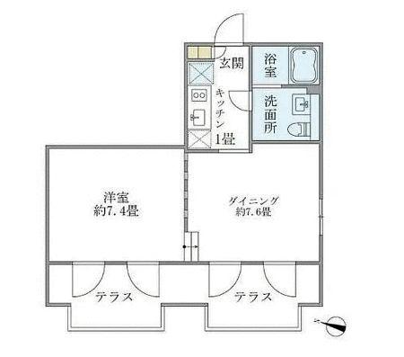 ステラコート中野(1LDK/1階)の間取り写真