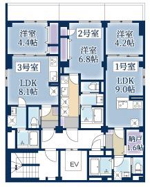 MAISON FUTABA(1LDK/4階)の間取り写真