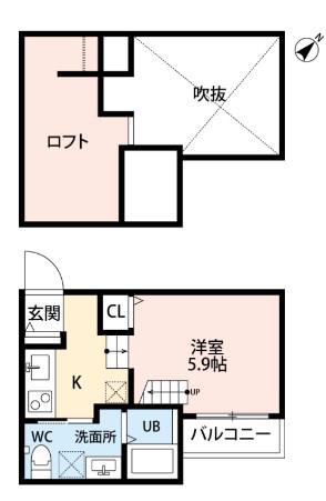 エテルネ住吉(ワンルーム/1階)の間取り写真