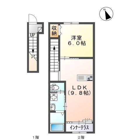 メゾン・ド・シュシュ(1LDK/2階)の間取り写真