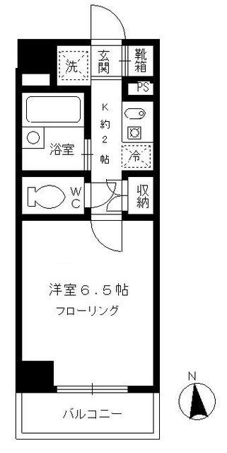 ラ・プルミエール村越(1K/6階)の間取り写真