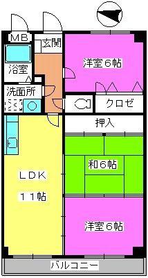 メルローズ30(3LDK/5階)の間取り写真