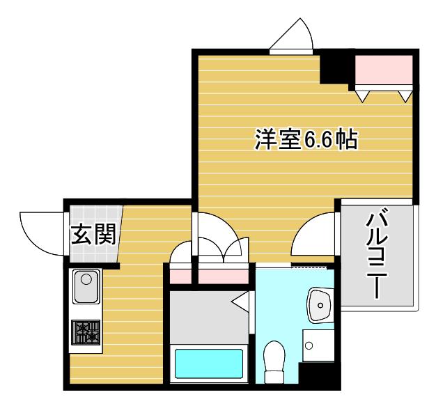 プレミアムソレイユ塚本駅前(1K/3階)の間取り写真