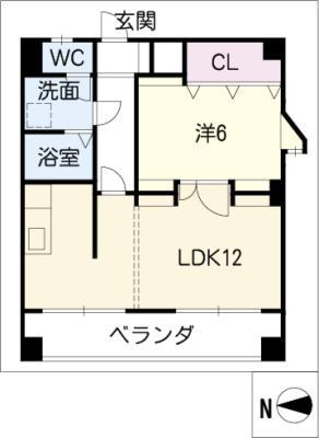 ニューアーバン主税町(1LDK/3階)の間取り写真
