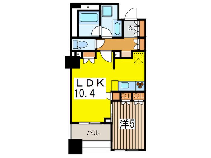 PH日本橋浜町2丁目リビオガーデン804(1LDK/8階)の間取り写真