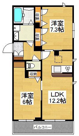 リラフォートM(2LDK/1階)の間取り写真