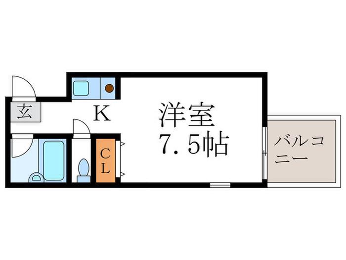 ミィウィ下鴨(1K/4階)の間取り写真