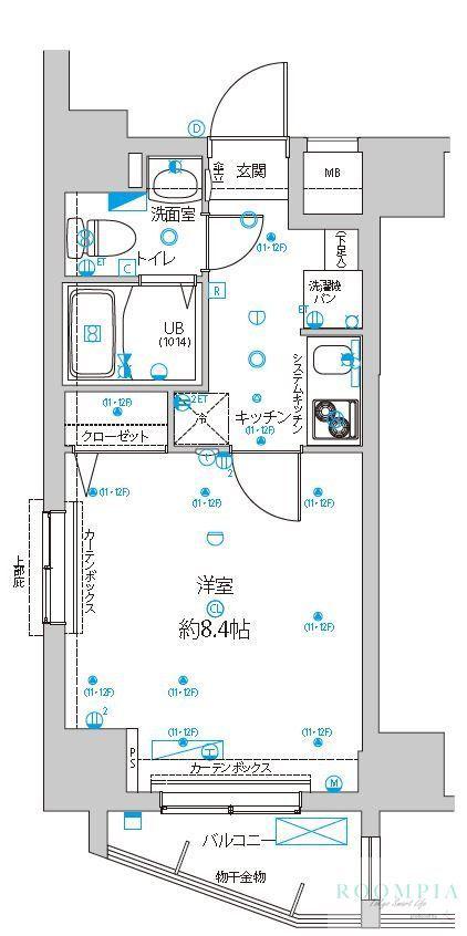 グランドパーク親水公園(1K/7階)の間取り写真