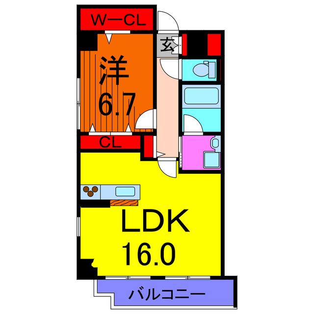 ケイ・ヴィラージュ(1LDK/3階)の間取り写真