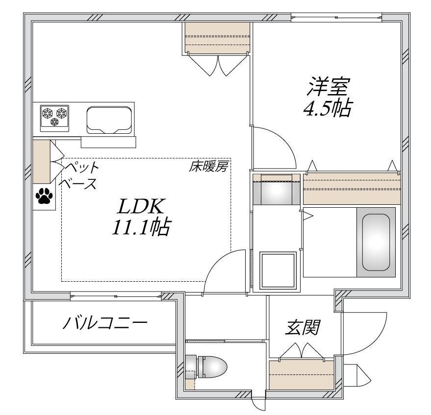 上星川2丁目メゾン(1LDK/2階)の間取り写真