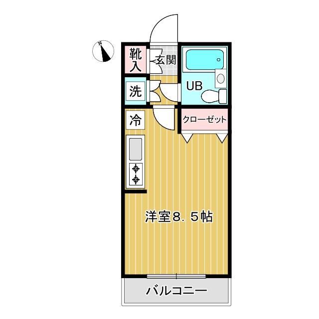 オークハウス(ワンルーム/1階)の間取り写真