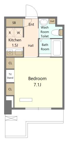 TOTSU RESIDENCE SHIBA 東通レジデンス芝(1K/4階)の間取り写真