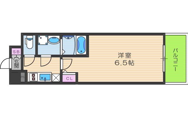 エスリード梅田グレイス(1K/4階)の間取り写真