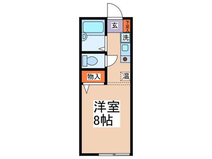 たかおか荘(ワンルーム/1階)の間取り写真