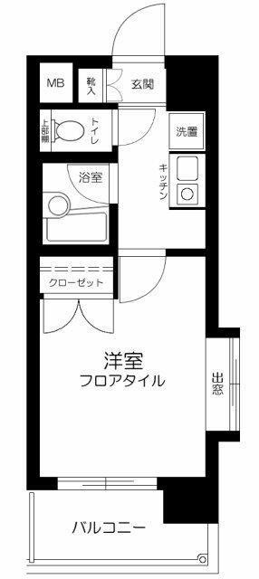 グランヴァン杉並北(1K/3階)の間取り写真