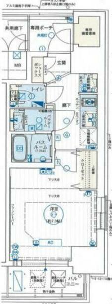 エステムコート名古屋新栄アクシス(1K/2階)の間取り写真