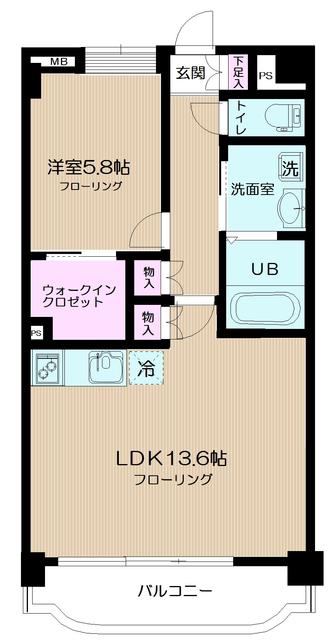 アジュール溝口(1LDK/7階)の間取り写真