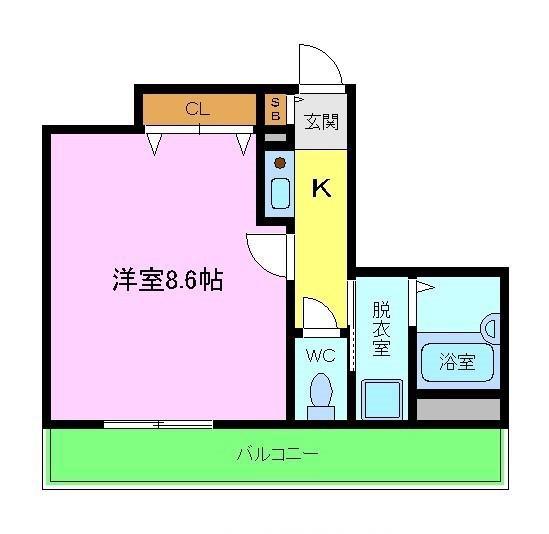 サンコークレアール(1K/3階)の間取り写真