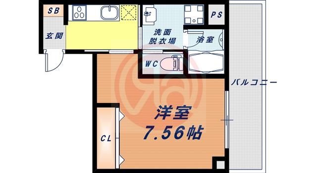 エースタイル松(1K/3階)の間取り写真