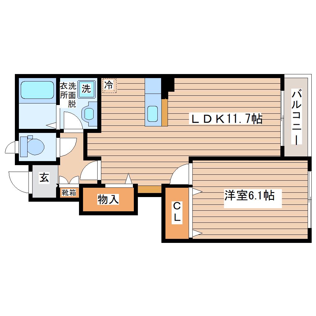 プラッツ・ステージI(1LDK/1階)の間取り写真