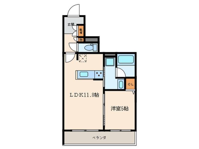 FORTUNA塚口本町(1LDK/1階)の間取り写真
