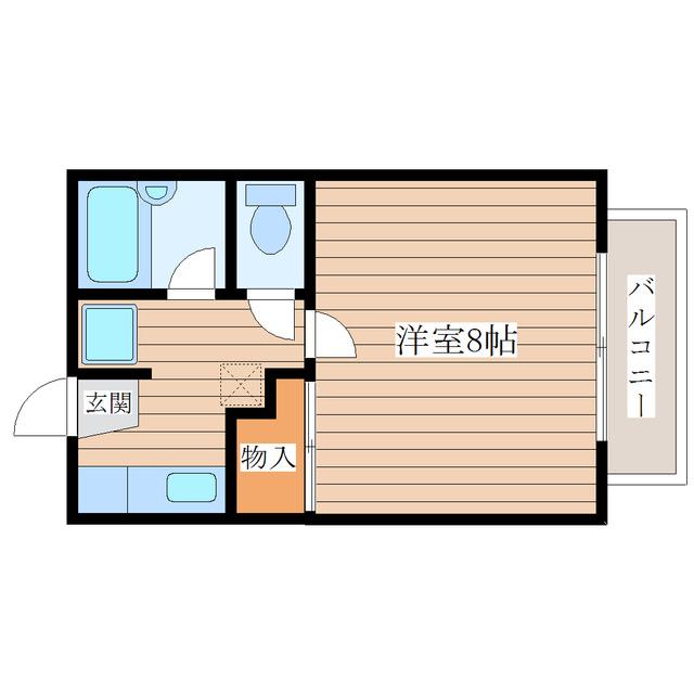 ローズガーデン(1K/1階)の間取り写真