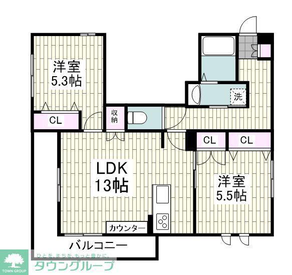 VISTA(2LDK/3階)の間取り写真