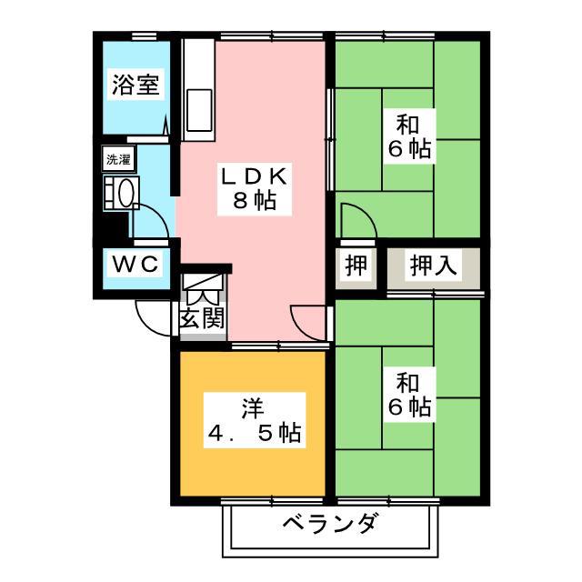 サンシティ中御所(3DK/1階)の間取り写真
